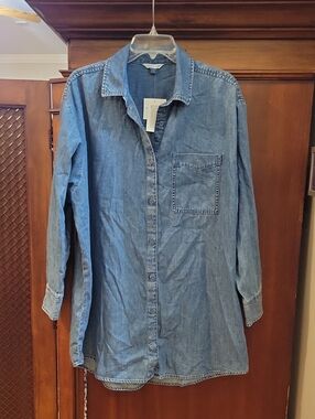 American Eagle Outfitters | Oversized Denim Button-Down LS Shirt Mini Dress XS